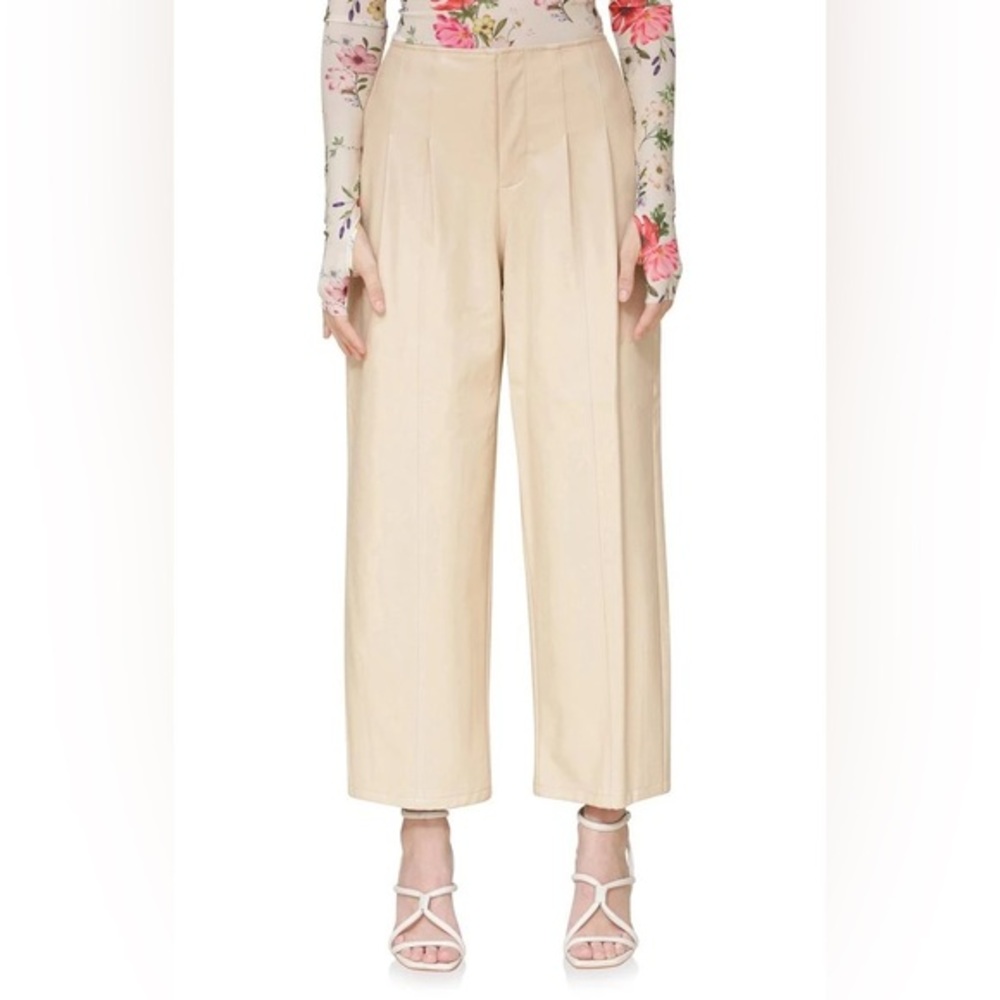NWOT Avec Les Filles Barrel Fit Faux-Ever Leather Trouser size 0